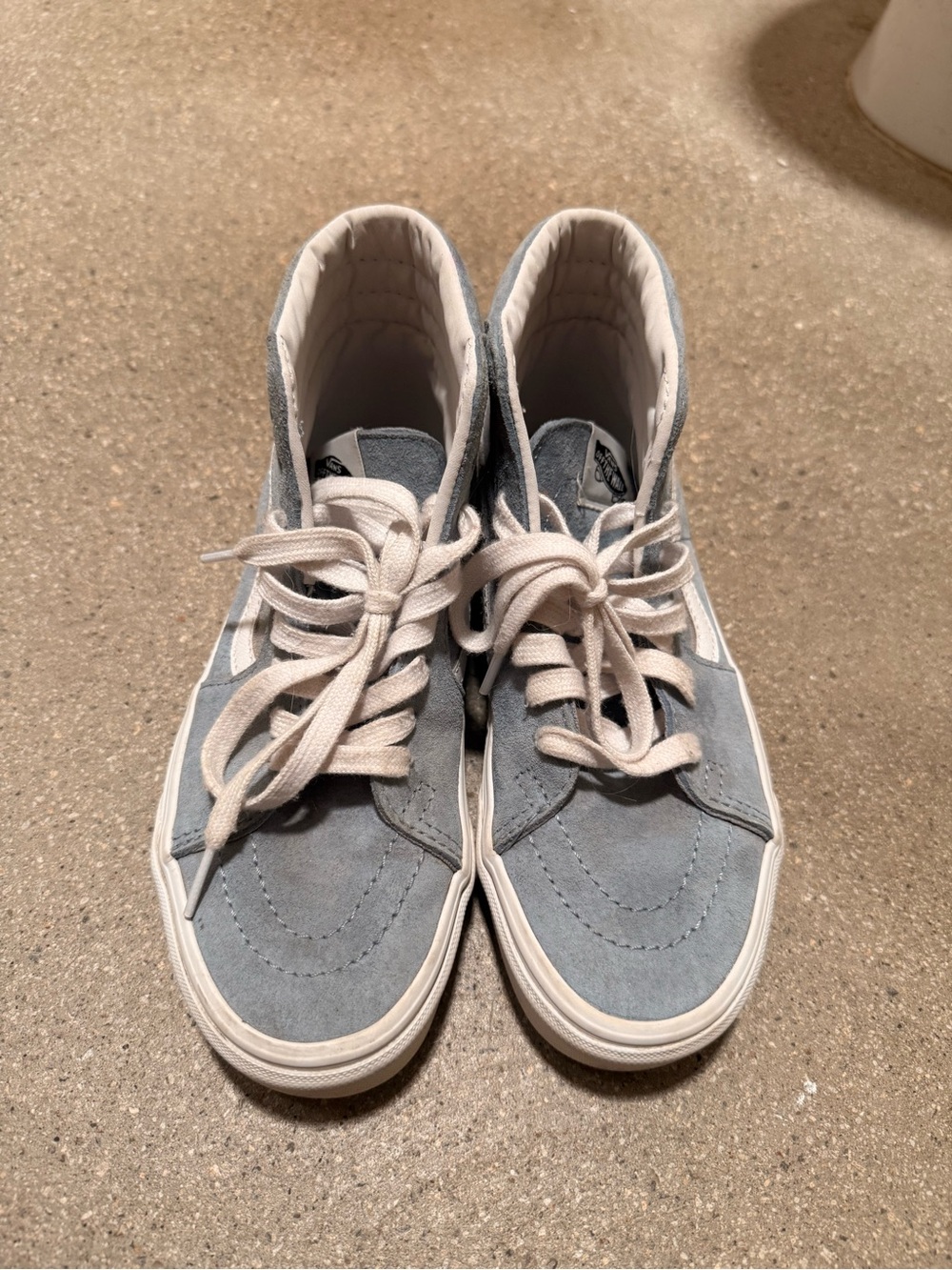 Vans Light Blue and White High-Top Sneakers